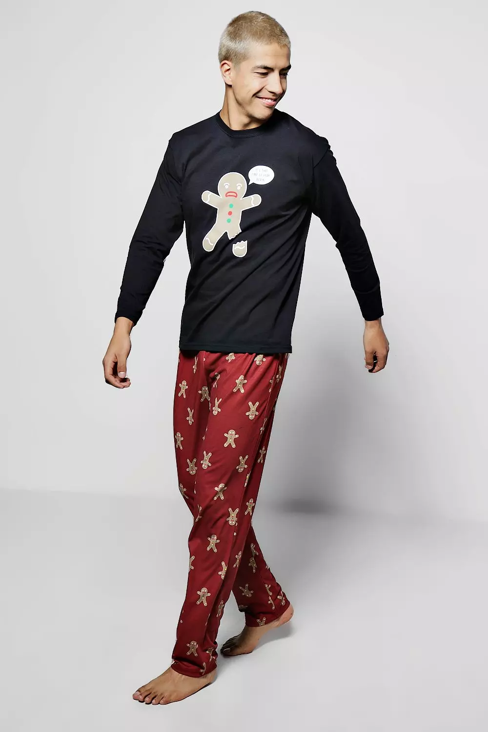 Gingerbreadman Pyjama Set boohooMAN