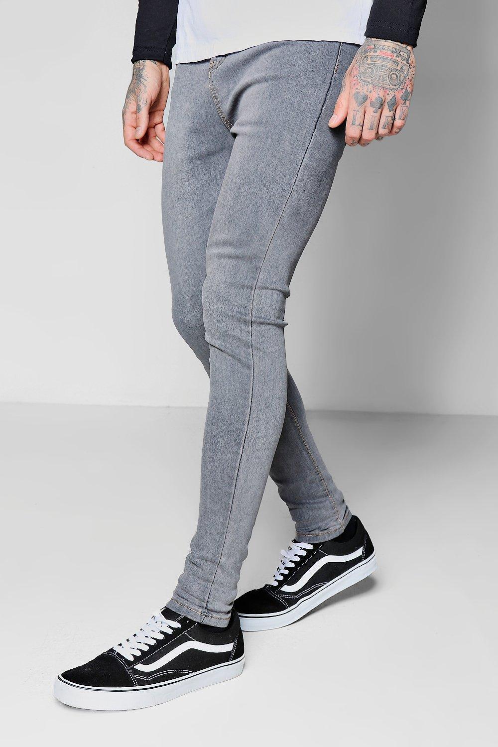 spray on grey jeans