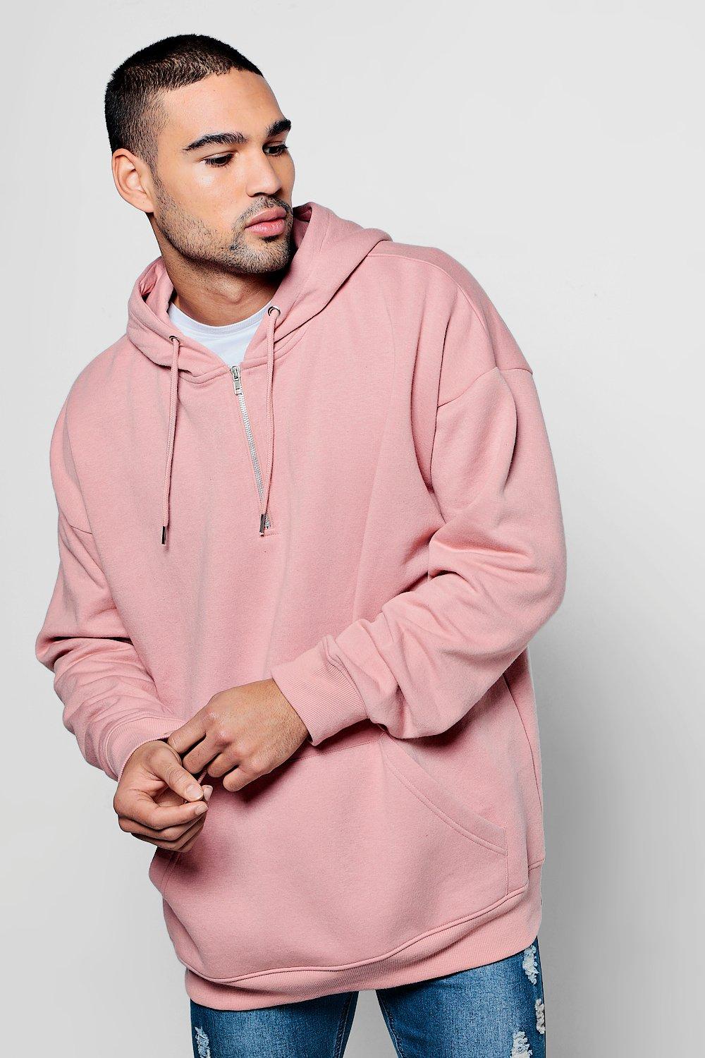 pink zip hoodie men's