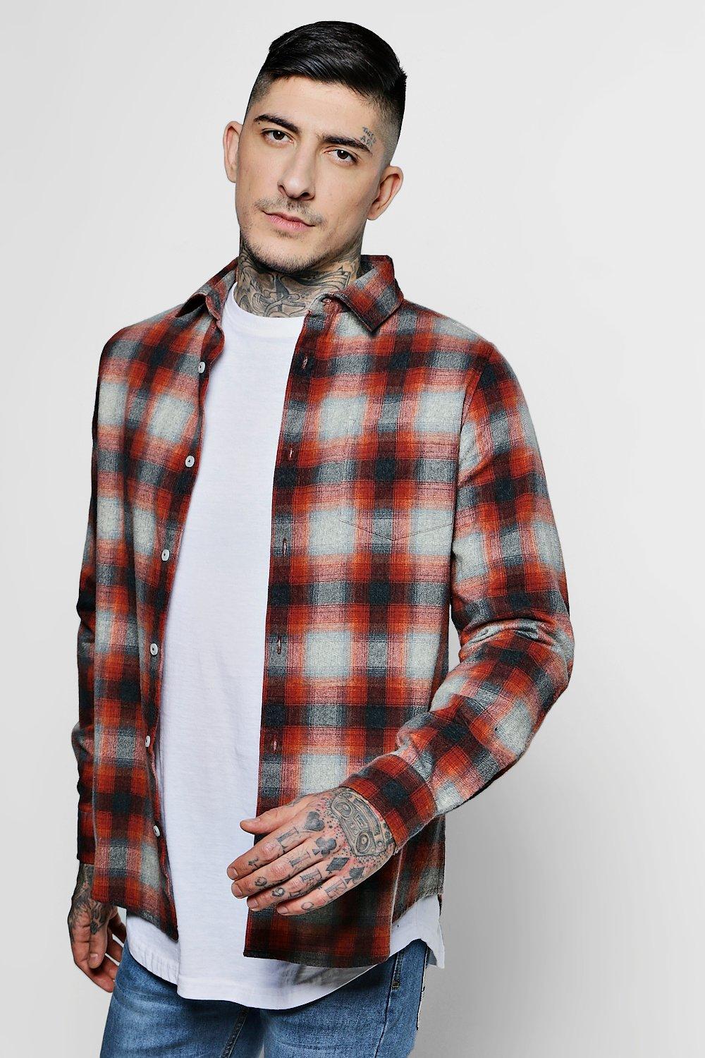 lasula oversized brushed check shirt