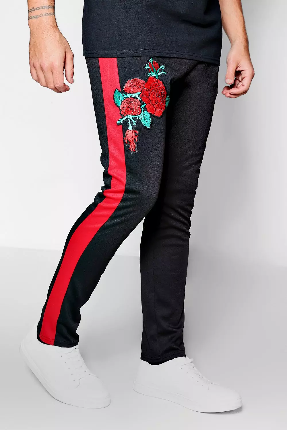 Skinny Fit Floral Embroidered Jogger alternative image