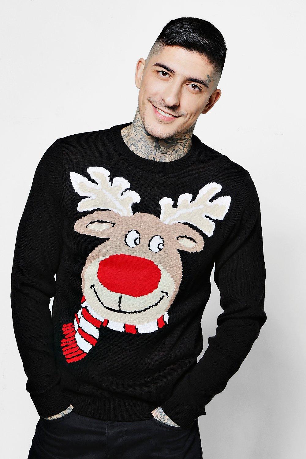 black reindeer jumper