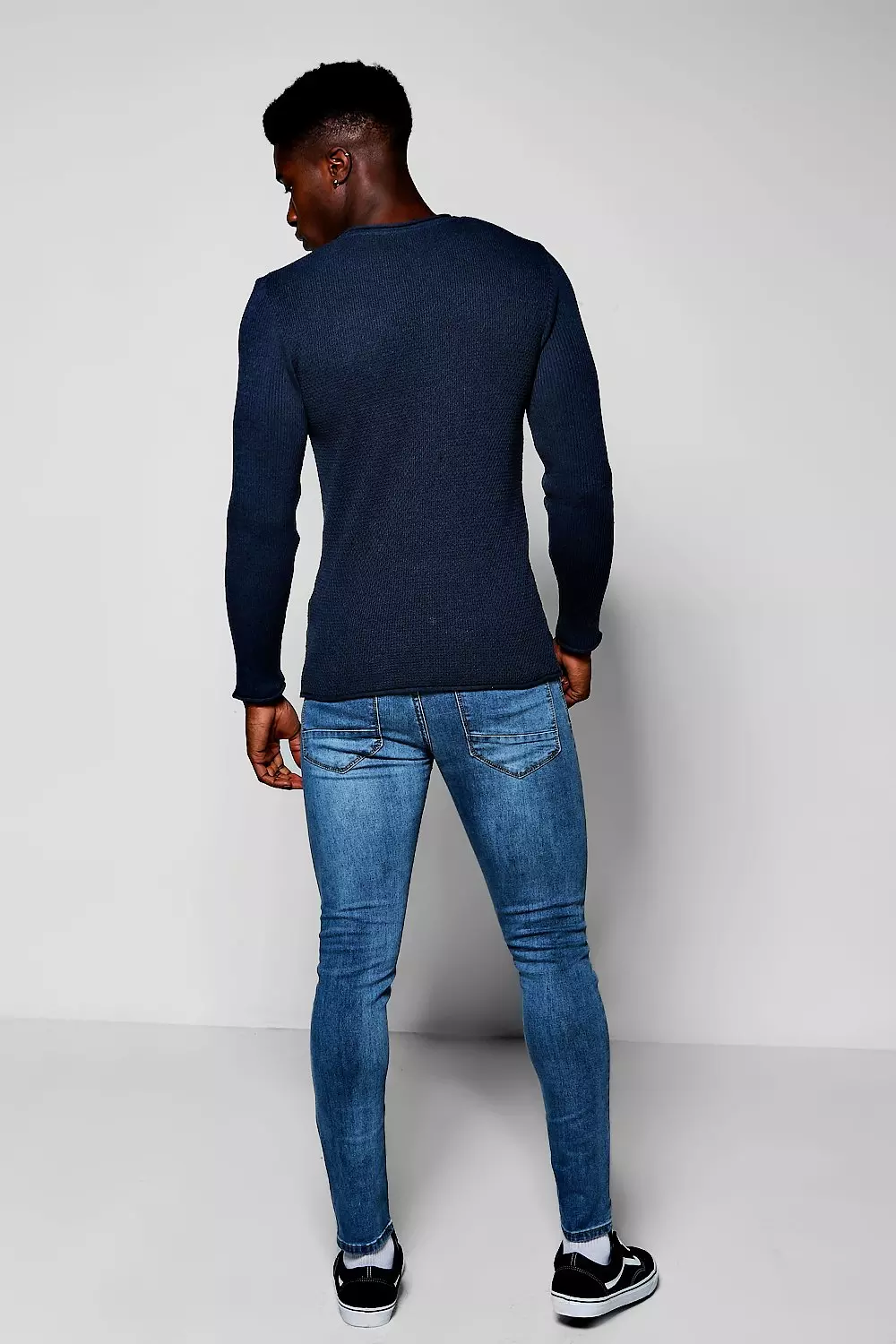 Muscle Fit Knitted Jumper boohooMAN