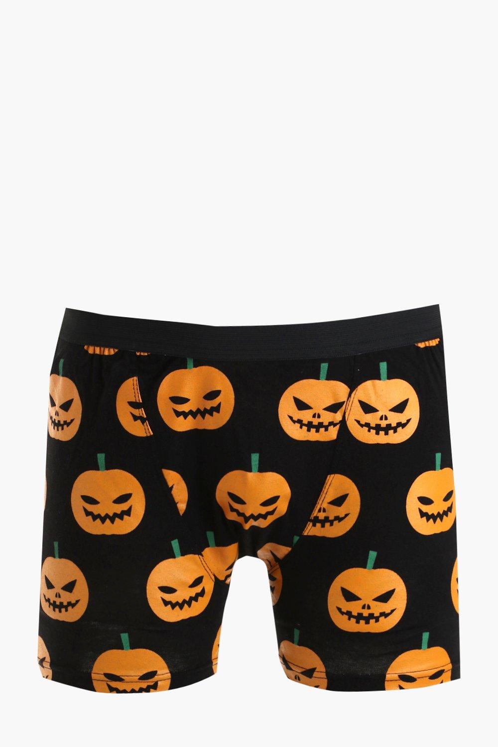 INTERESTPRINT Kids Halloween Pumpkin Ghost Boxer Brief Underwear S
