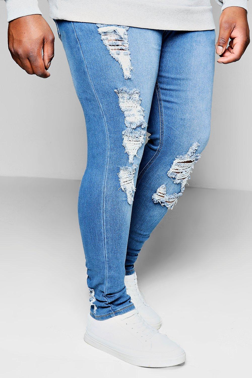mens big and tall distressed jeans