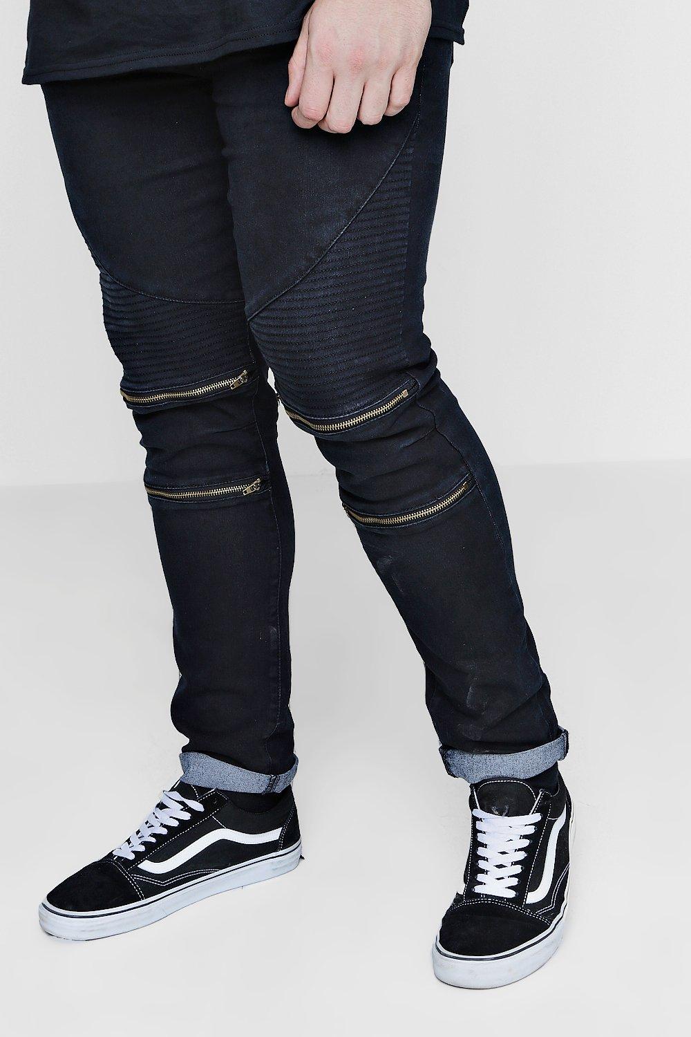 knee zipper jeans mens