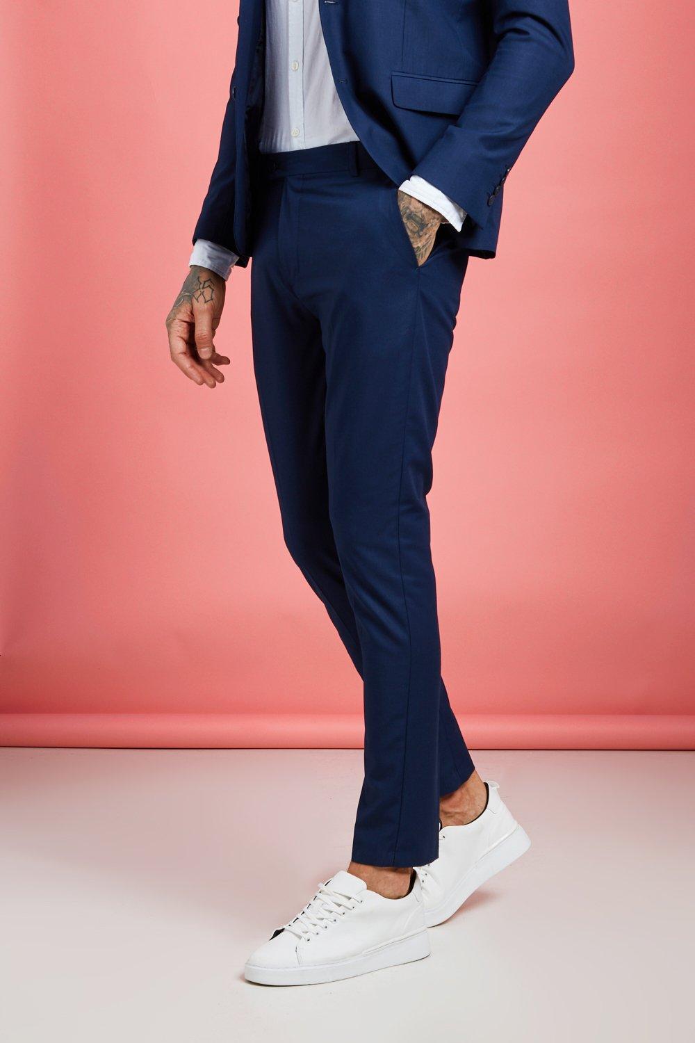 navy skinny suit trousers