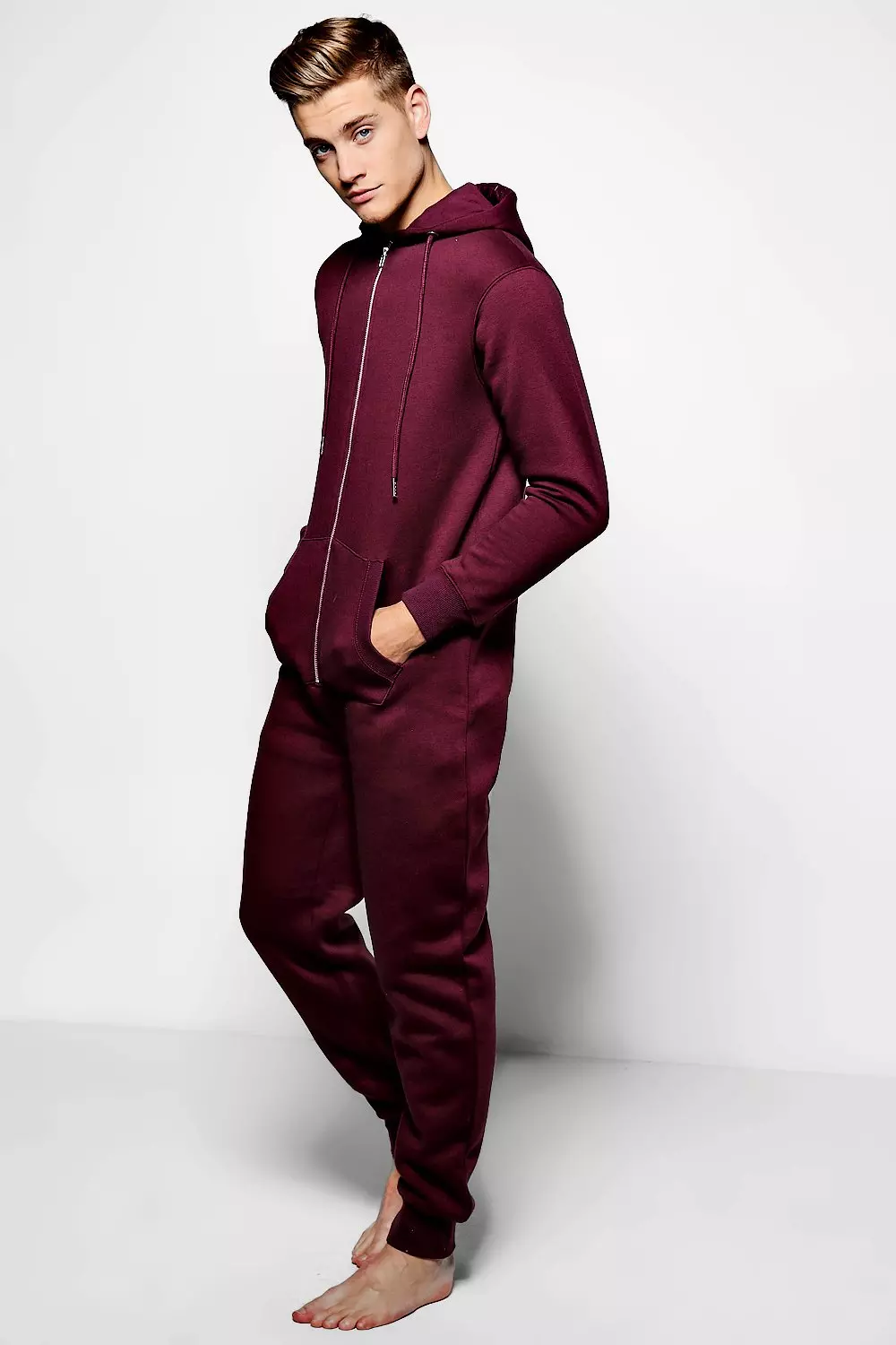 Burgundy Slim Fit Onesie boohooMAN USA