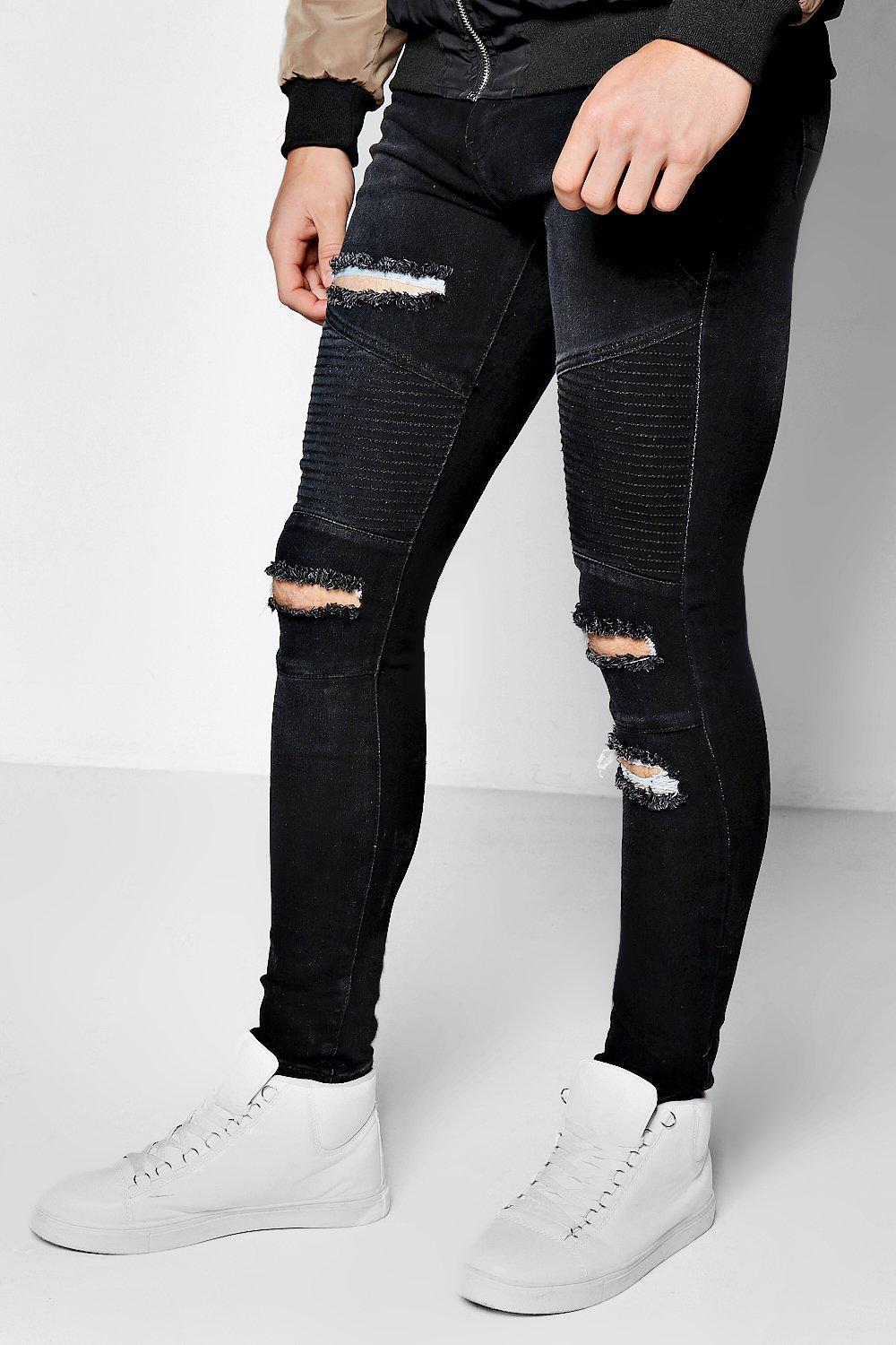 boohooman black ripped jeans