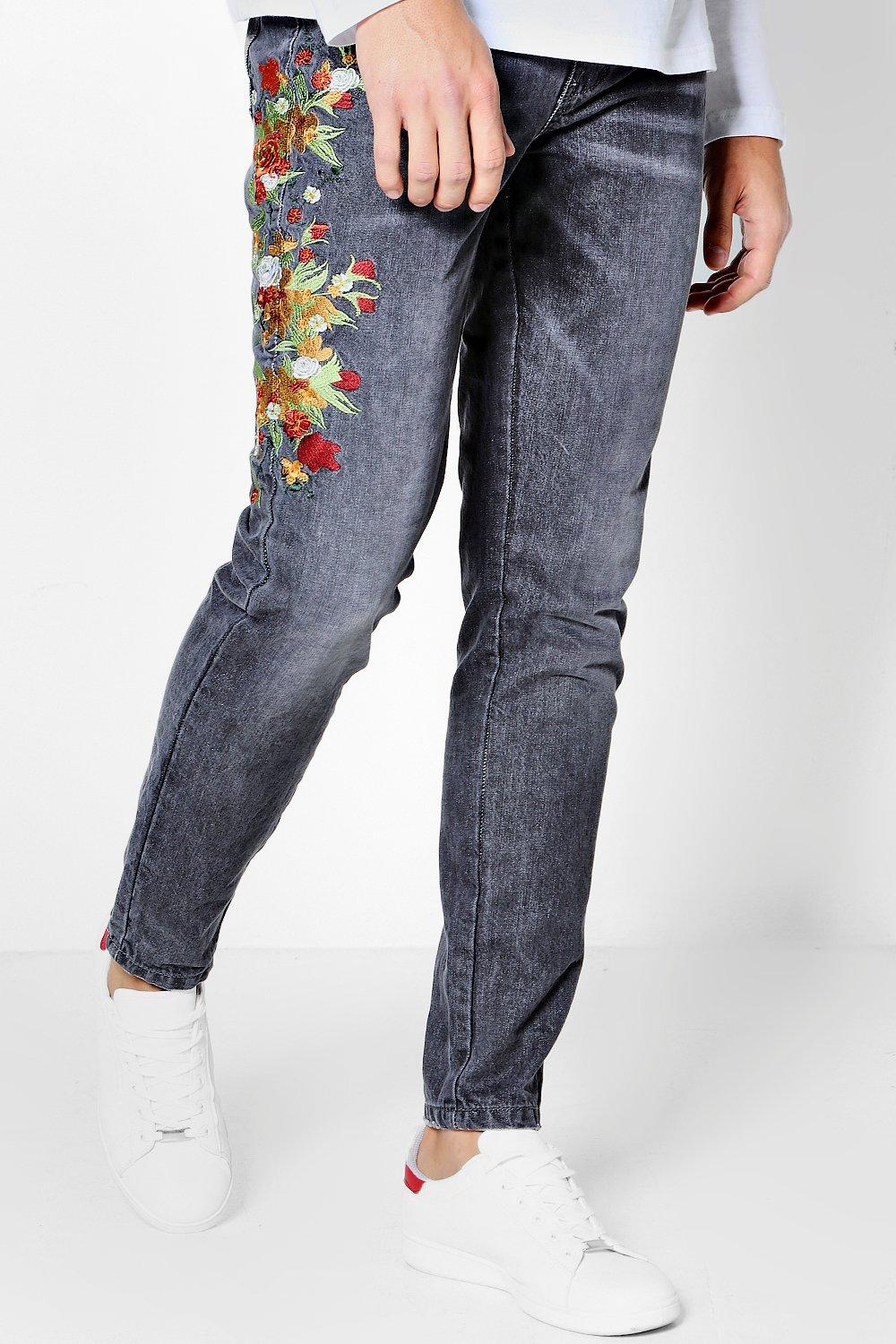 Floral Embroidered Jeans