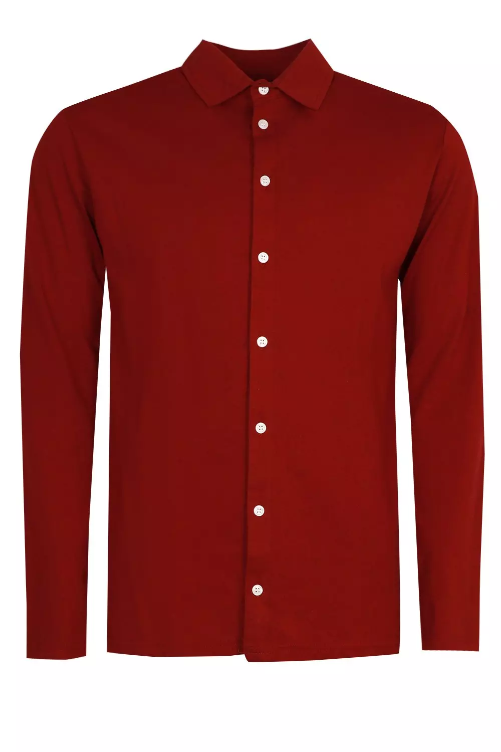 Camicia A Maniche Lunghe In Jersey, Borgogna immagine alternativa