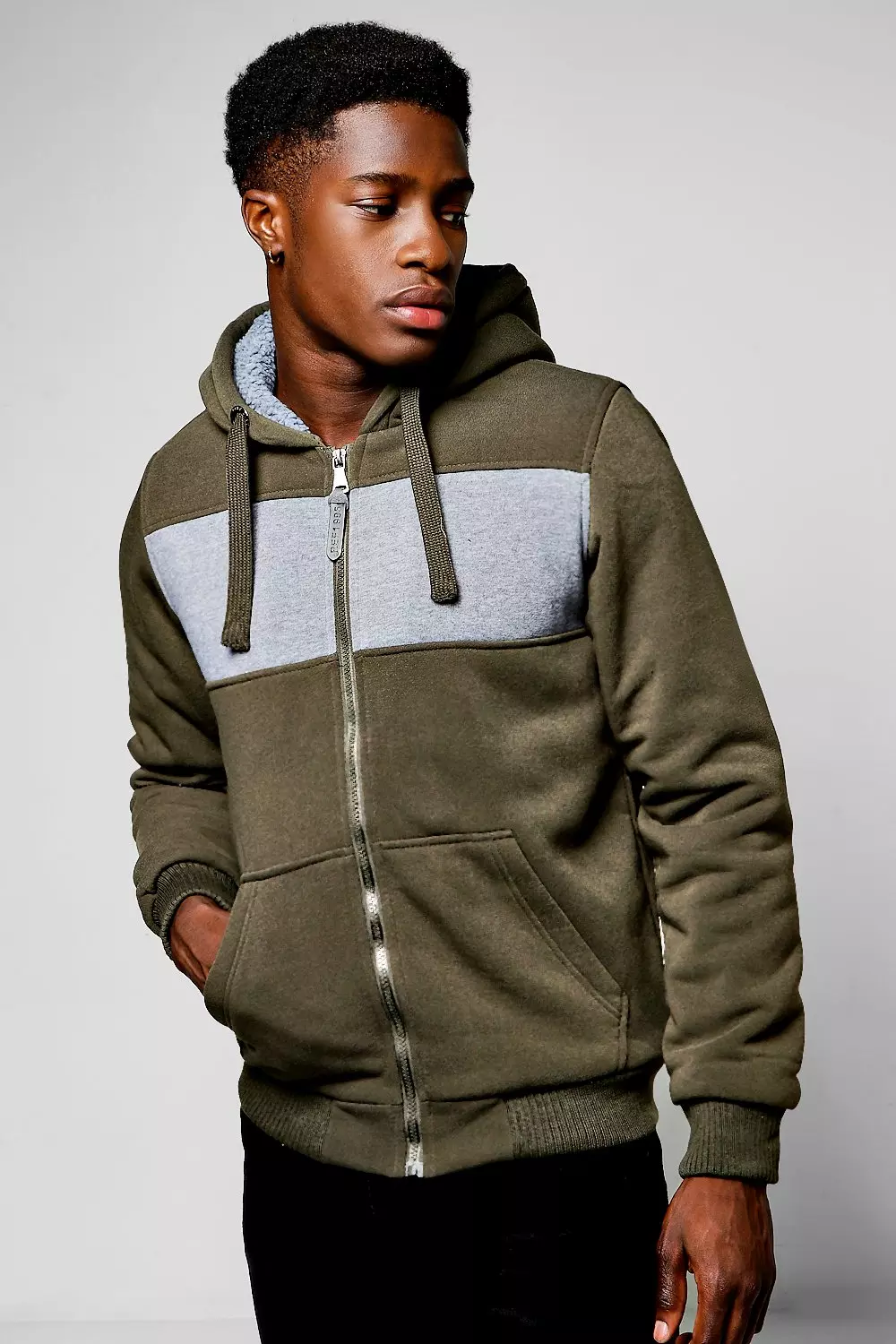 Borg lined zip up hoodie online