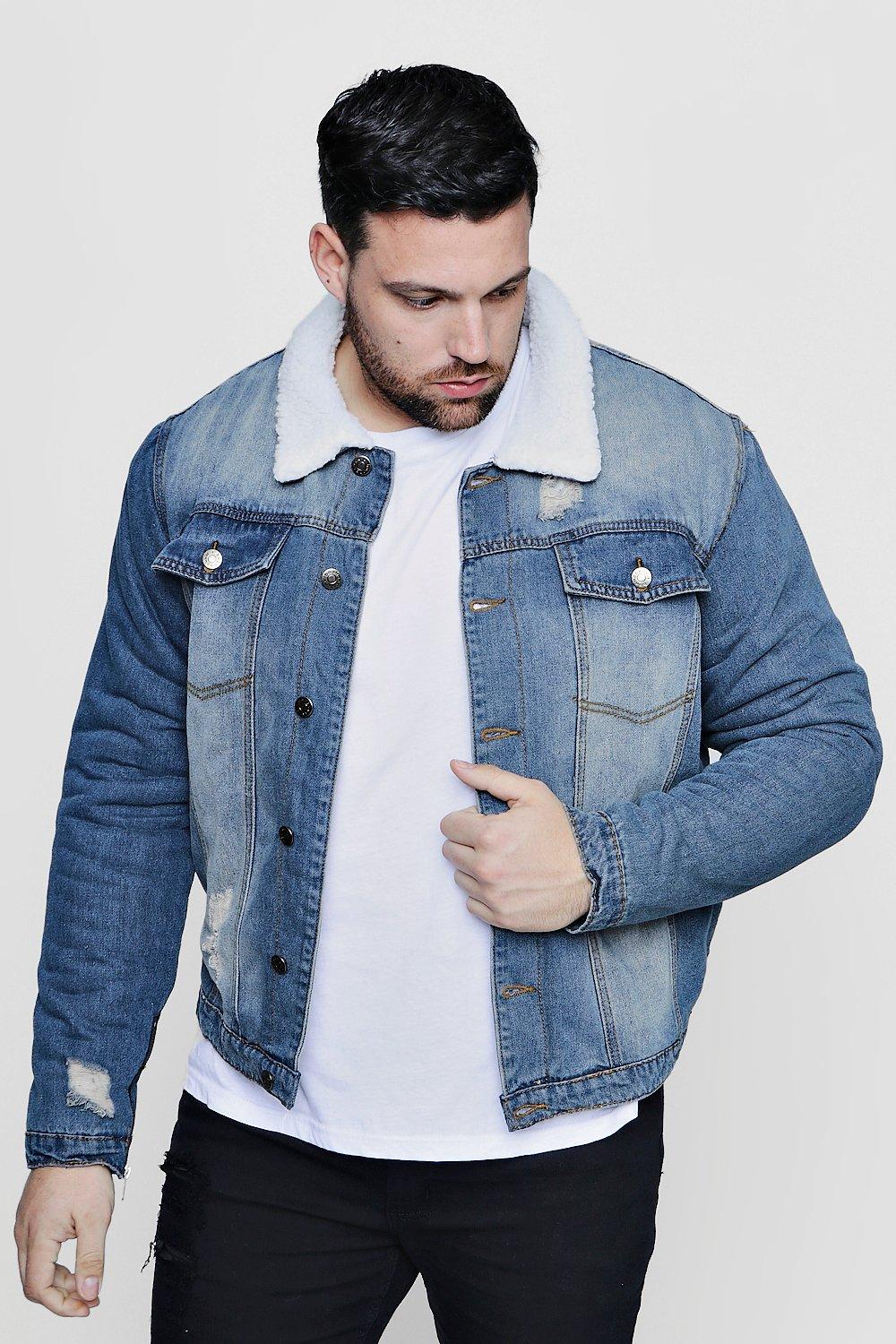 big and tall blue jean jacket