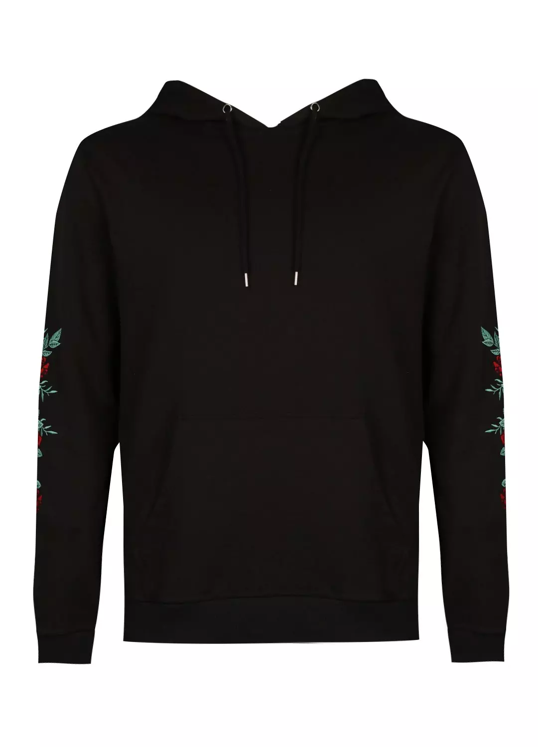 Big And Tall Rose Embroidered Hoodie boohooMAN USA