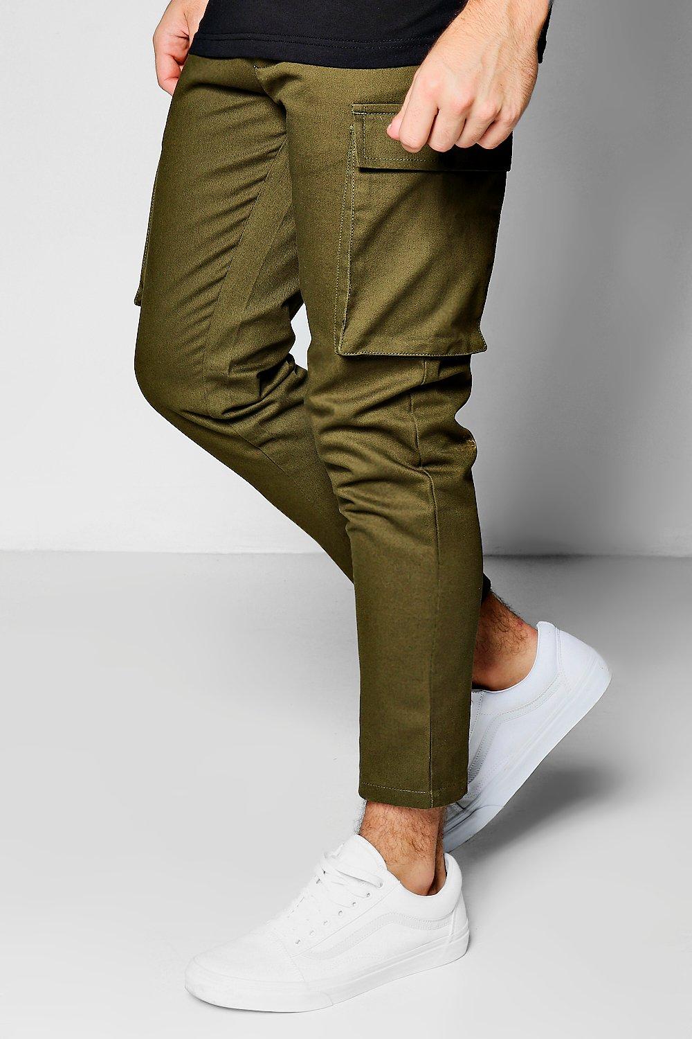 mens slim cargo trousers