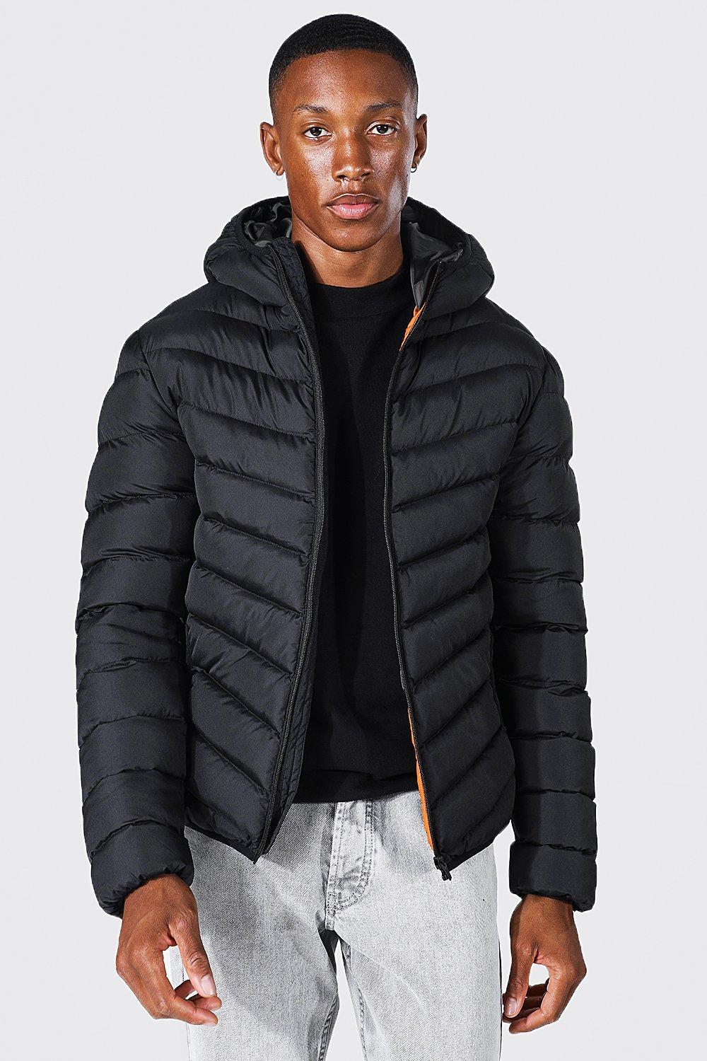 Quilted jacket with on sale hood