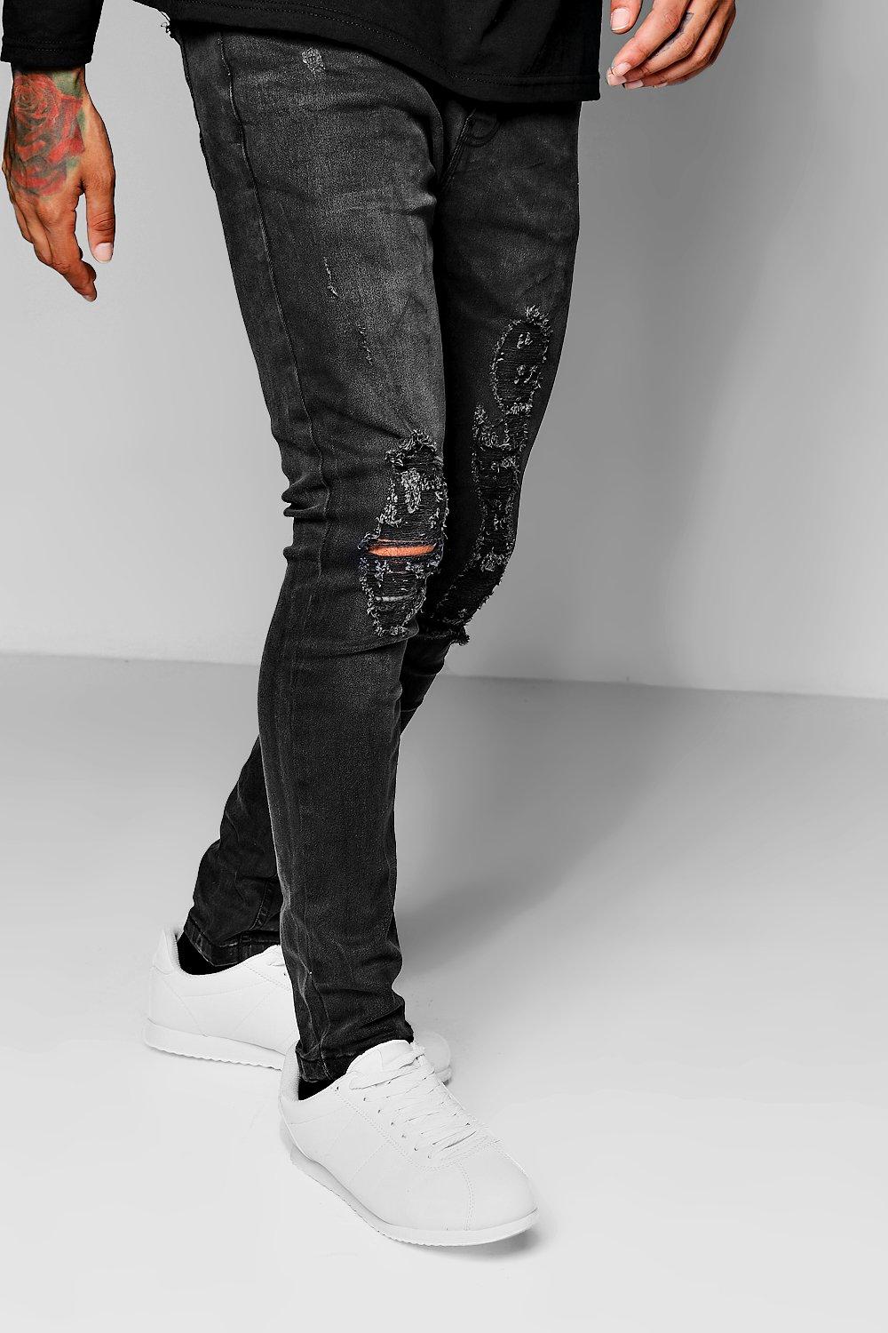 Charcoal Wash Skinny Fit Distressed 