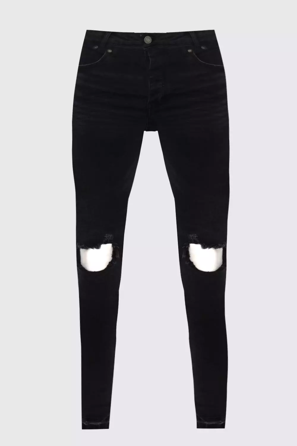 Black Skinny Fit Ripped Knee Jeans alternatieve afbeelding