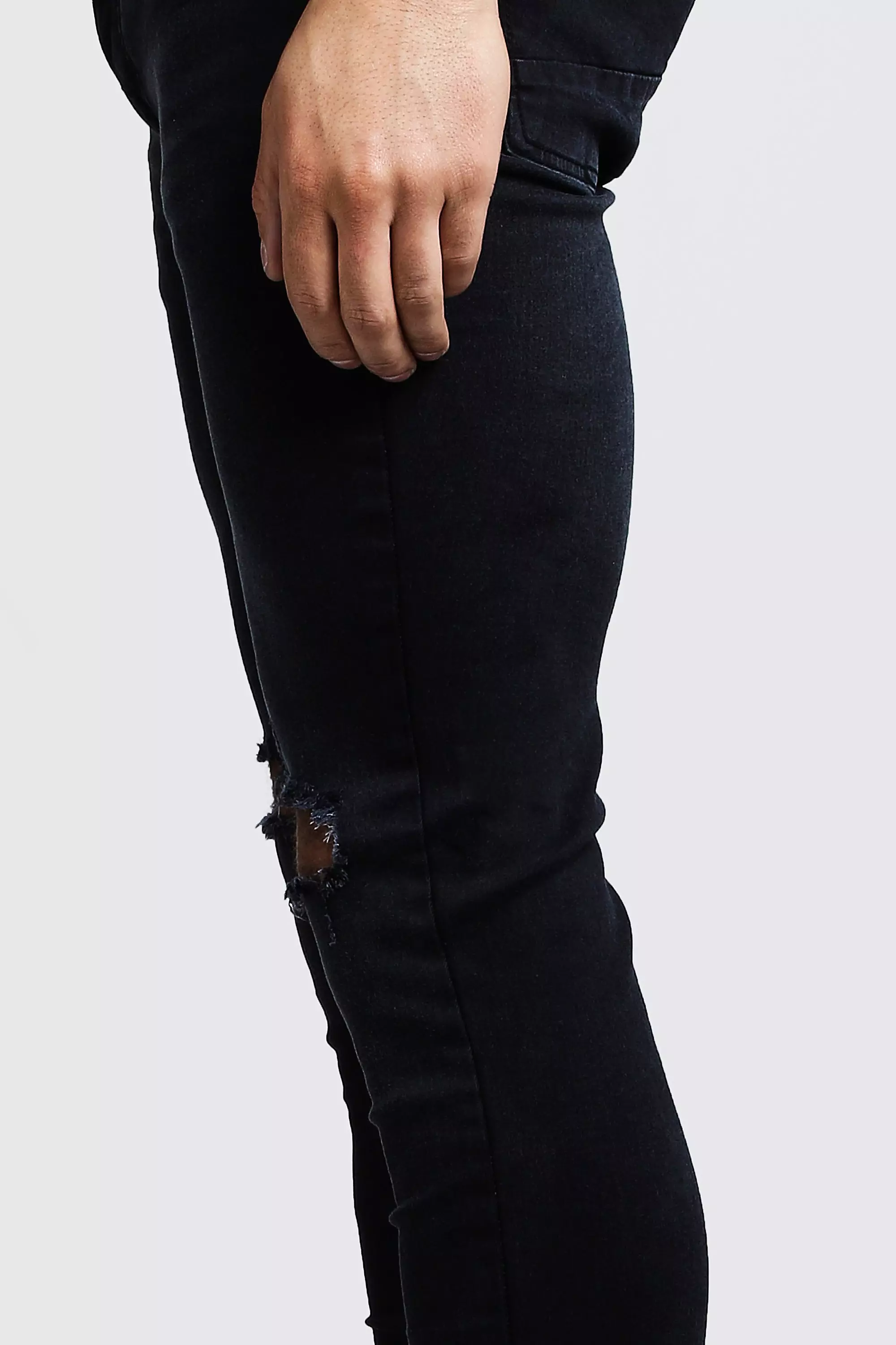 Black Skinny Fit Ripped Knee Jeans alternatieve afbeelding