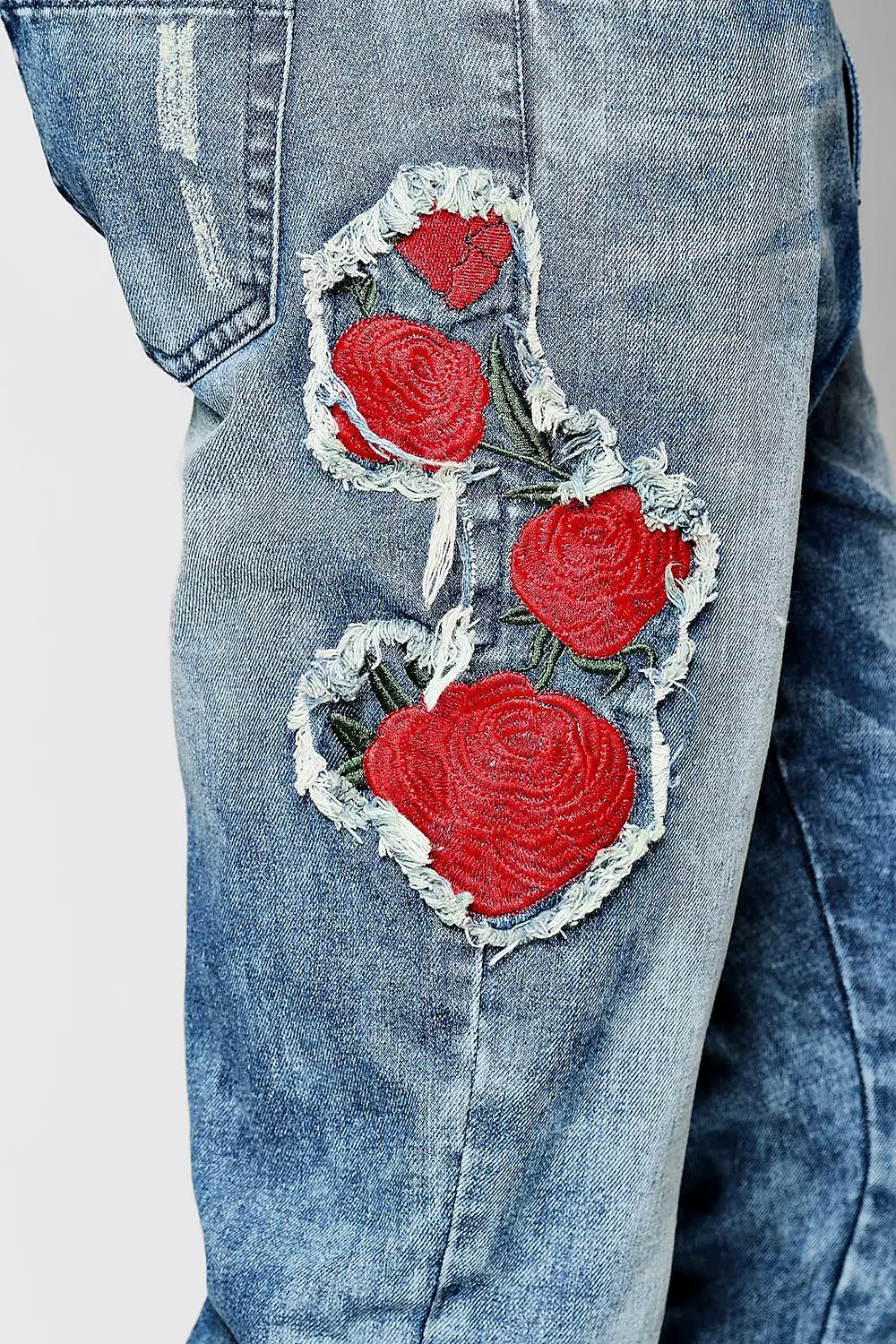 Skinny Fit Rose Embroidered Denim Jeans alternative image