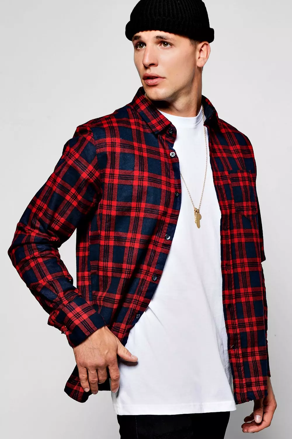 Red Long Sleeve Check Shirt alternative image