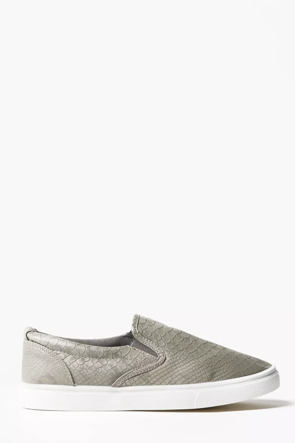 Faux Snake Skin Slip On Trainers boohooMAN UK