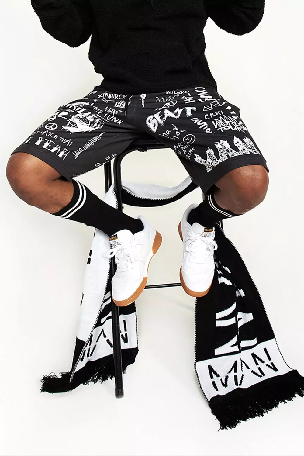 Black Graffiti Print Basketball Jersey Shorts alternative image