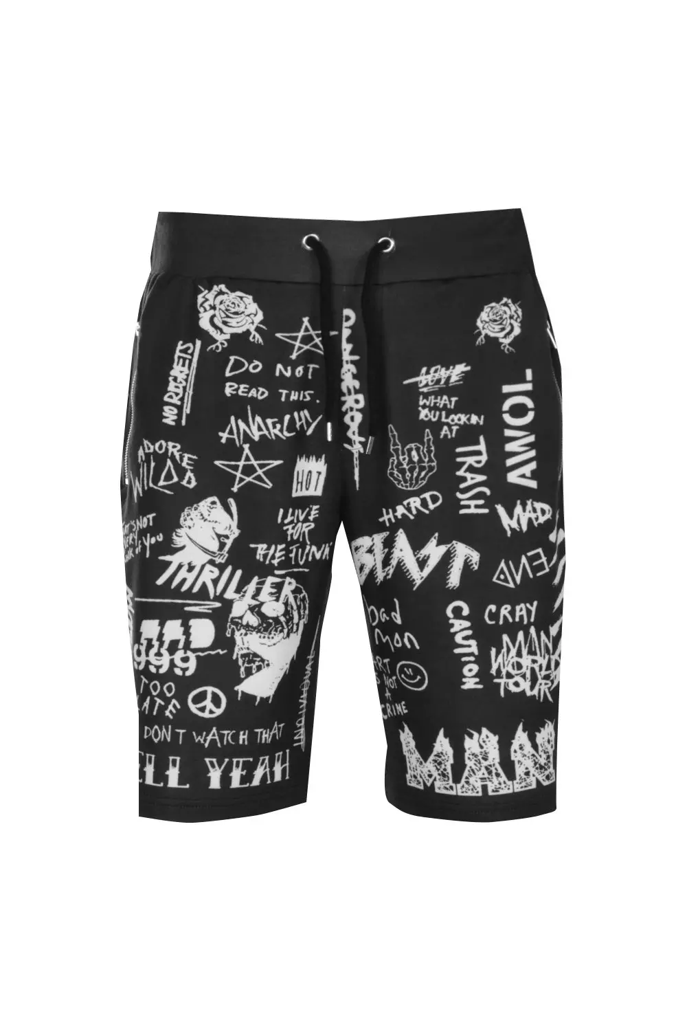 Black Graffiti Print Basketball Jersey Shorts alternative image