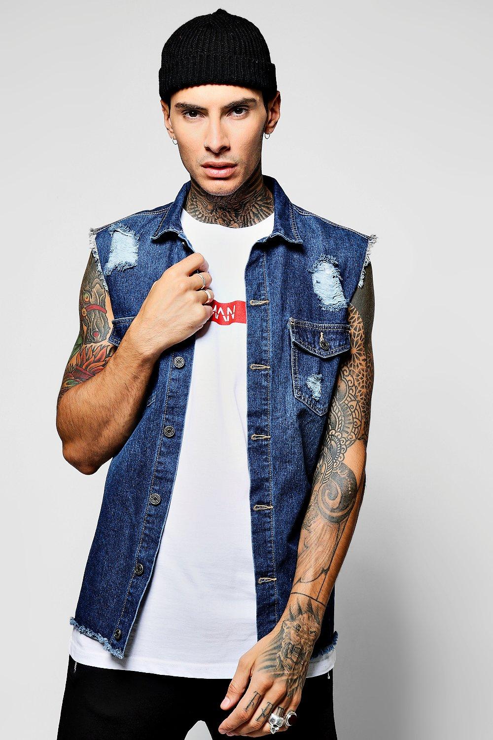 sleeveless denim jacket