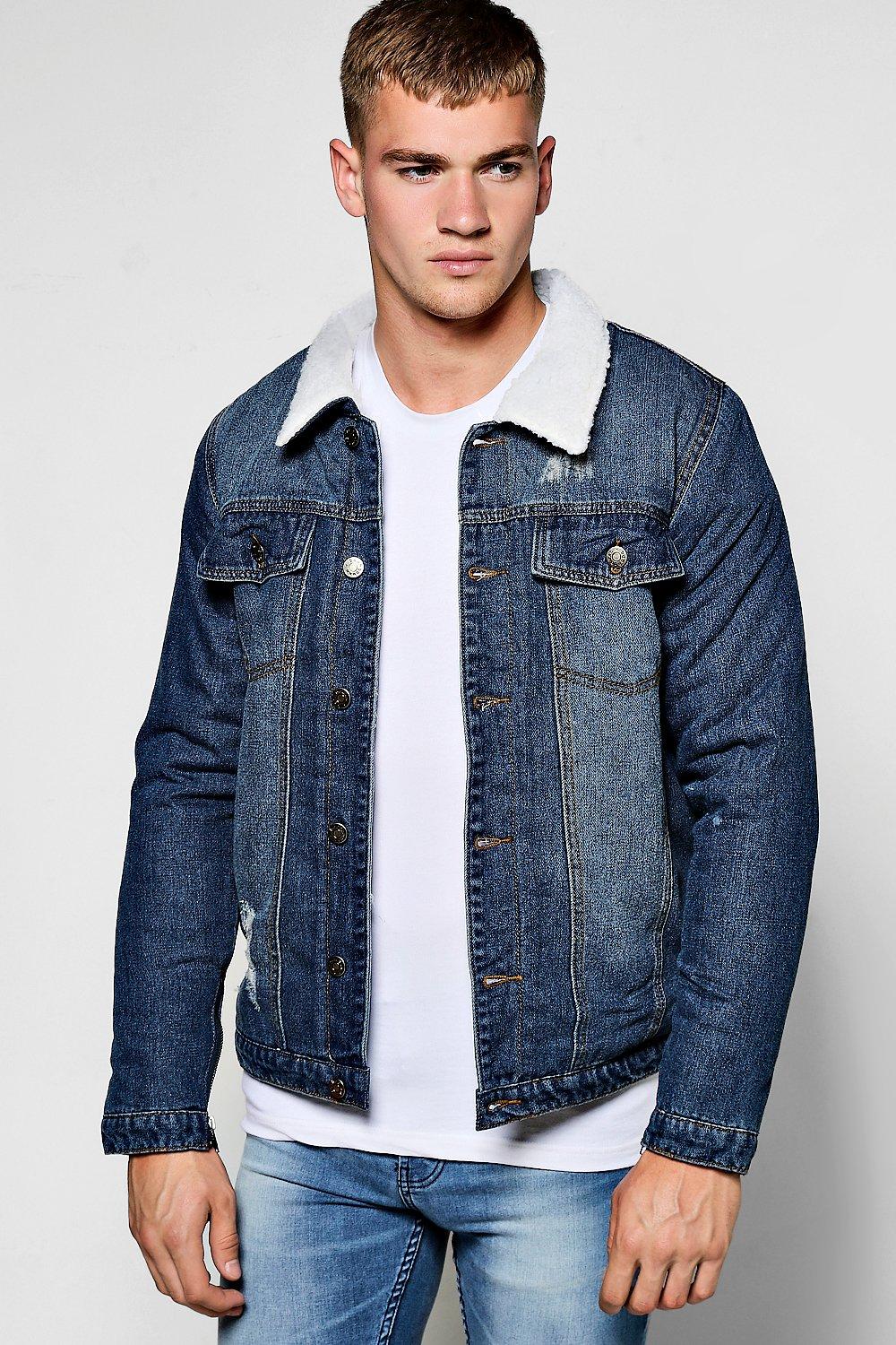 boys borg lined denim jacket