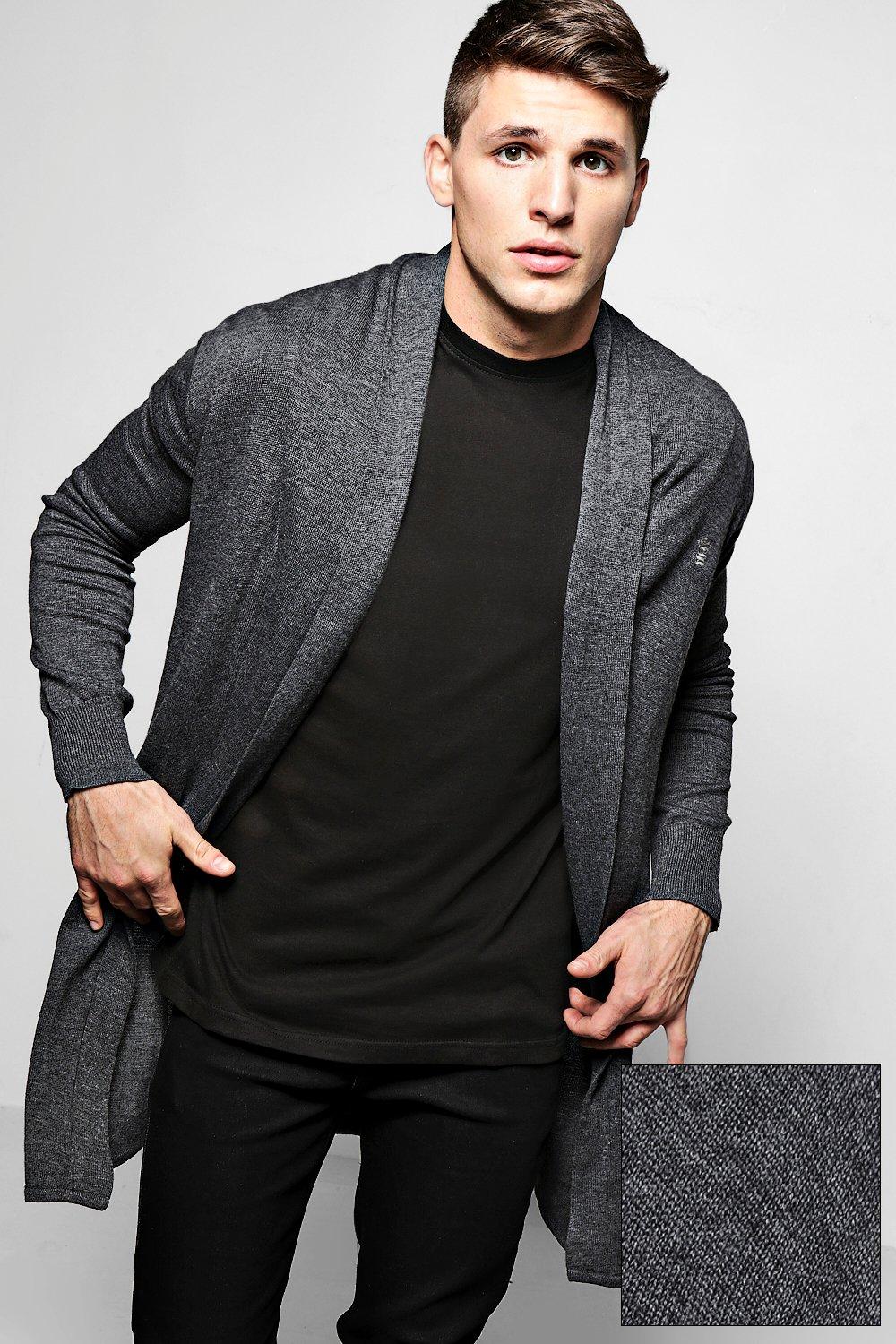 charcoal longline cardigan