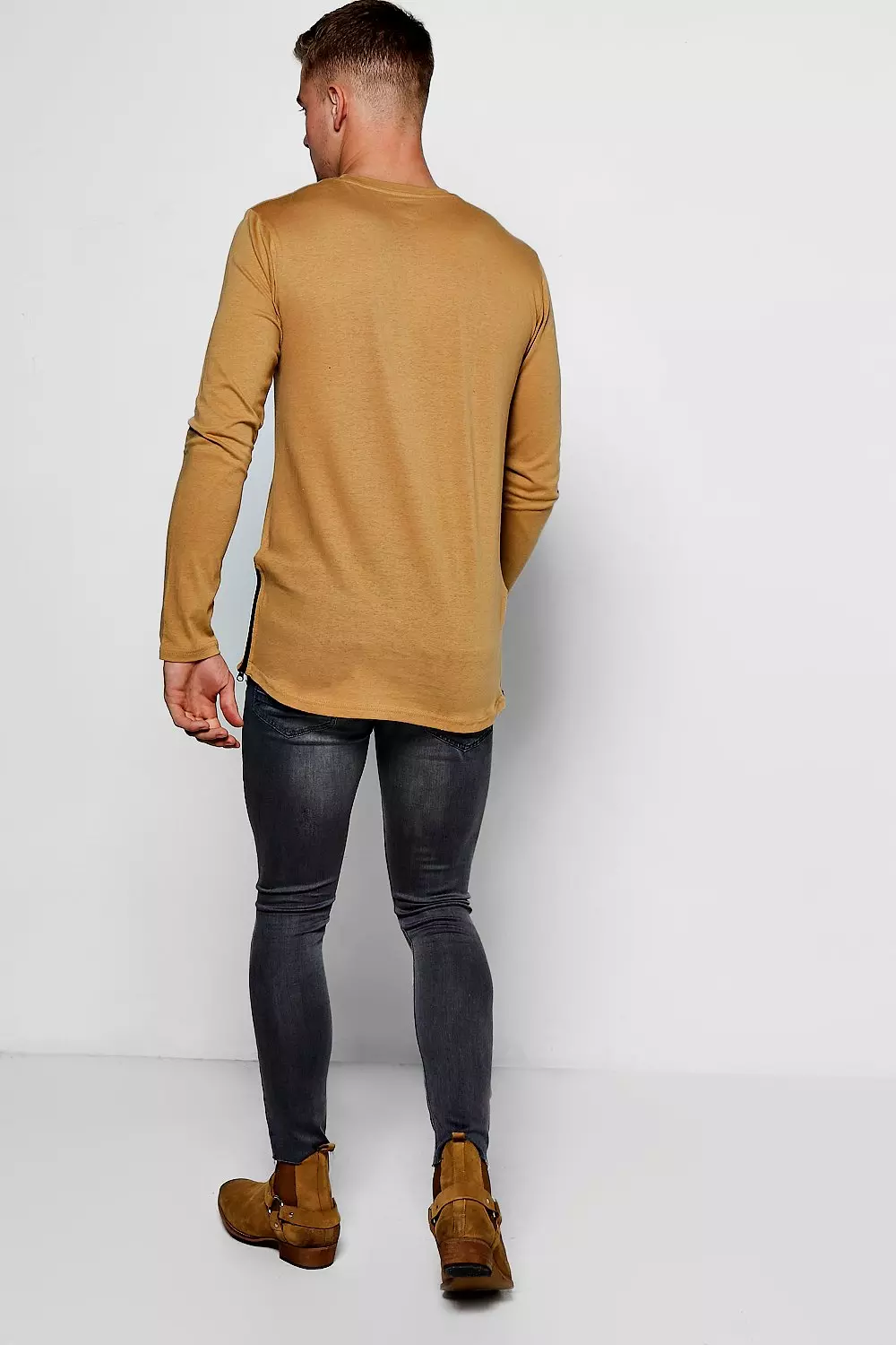 Skinny Fit Raw Edge Jeans With All Over Rips alternative image