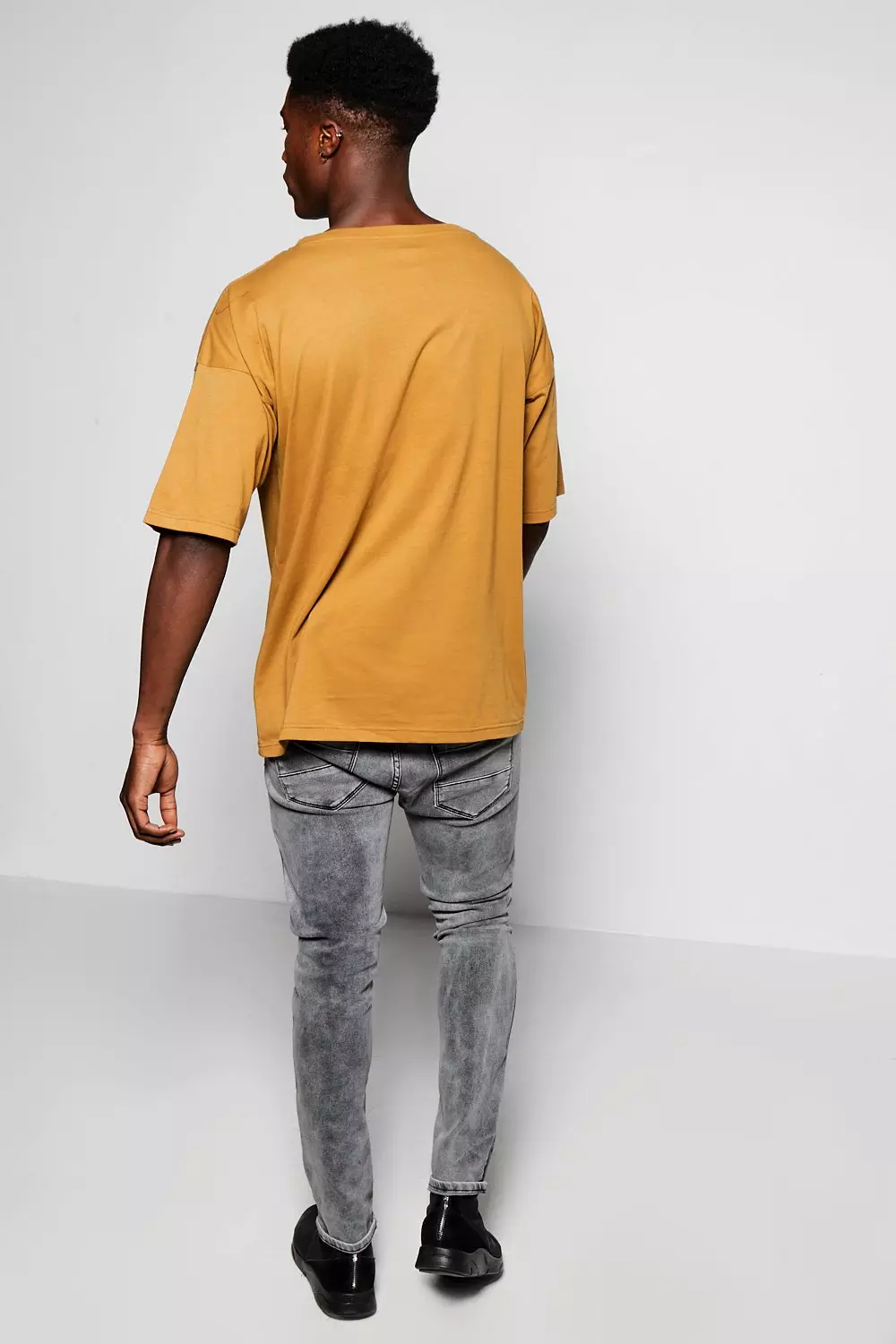 boohoo MAN オーバーサイズ 半袖 クルーネック イーグル Tシャツ 楽天市場】Tシャツ メンズ ストレッチコットン 5分袖 五分袖
