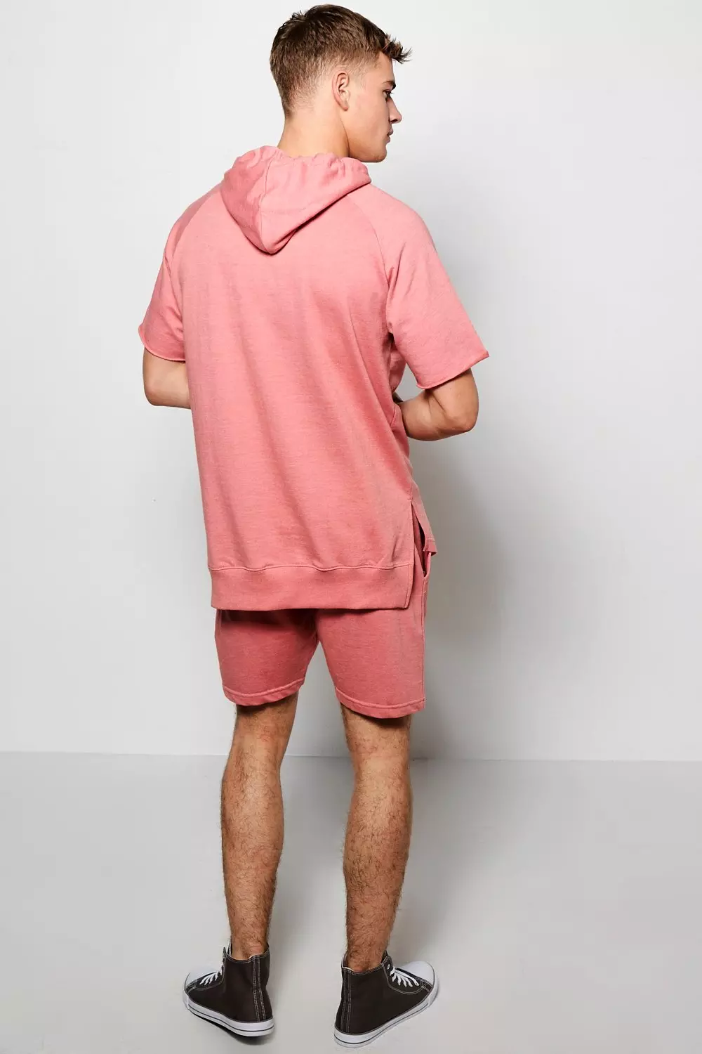 Hoodie and shorts set mens on sale