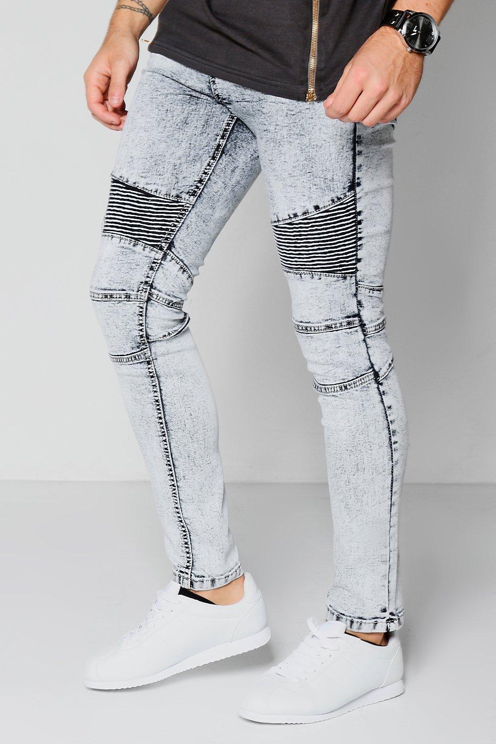 acid wash biker jeans