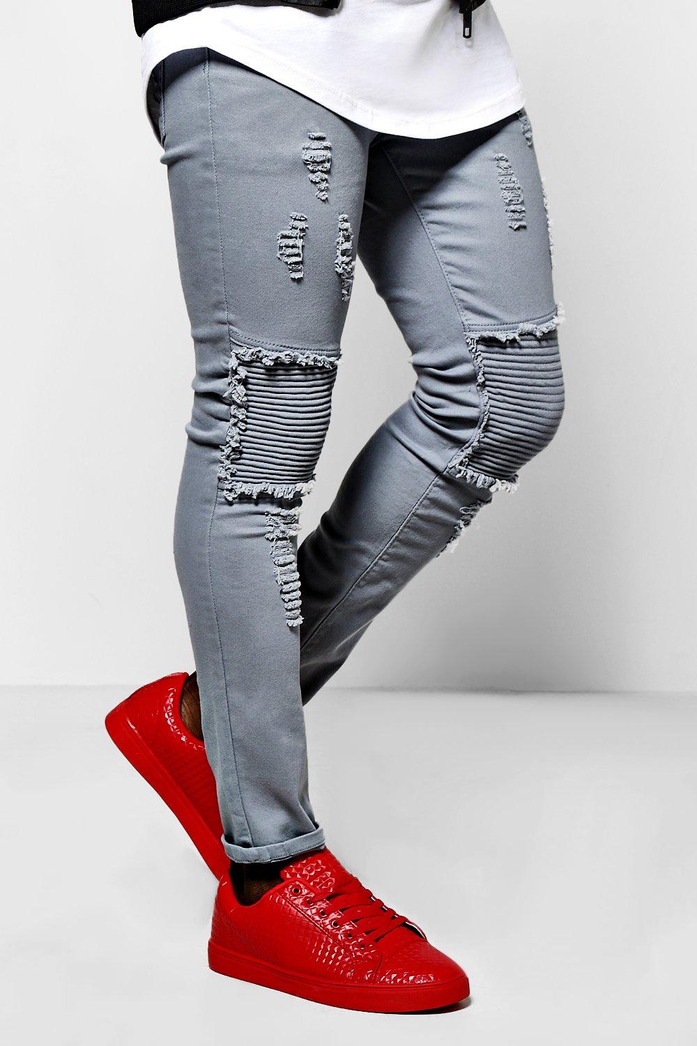 skinny stretch biker jeans