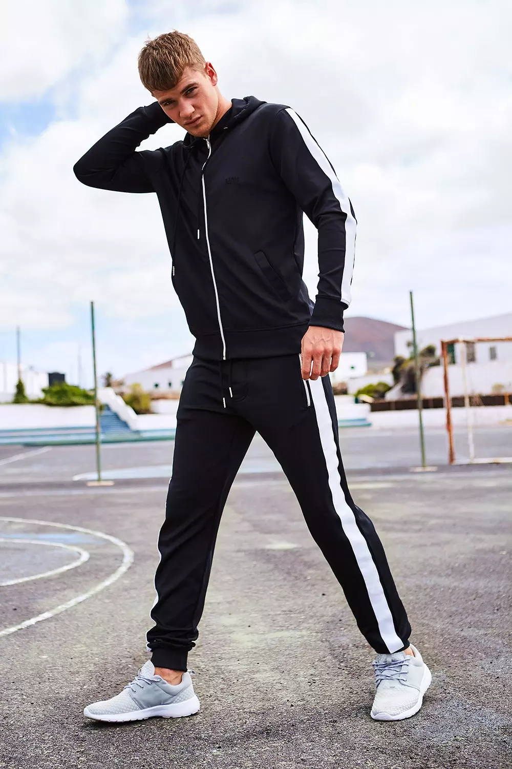 Skinny Fit Poly Colour Block Tracksuit alternative image