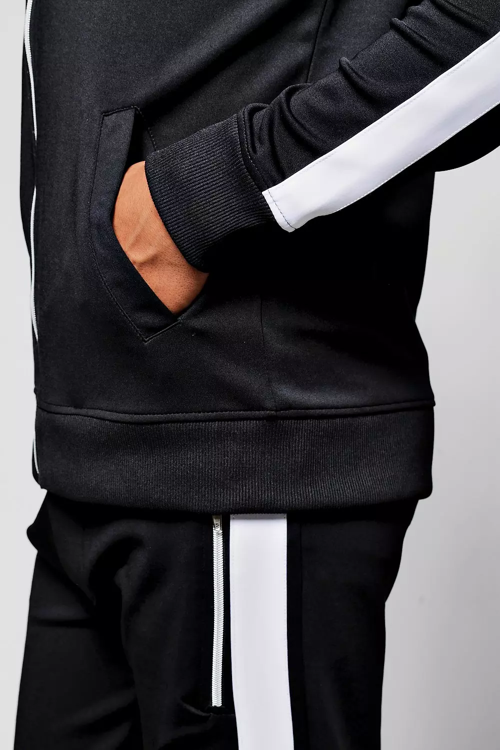 Skinny Fit Poly Colour Block Tracksuit alternative image