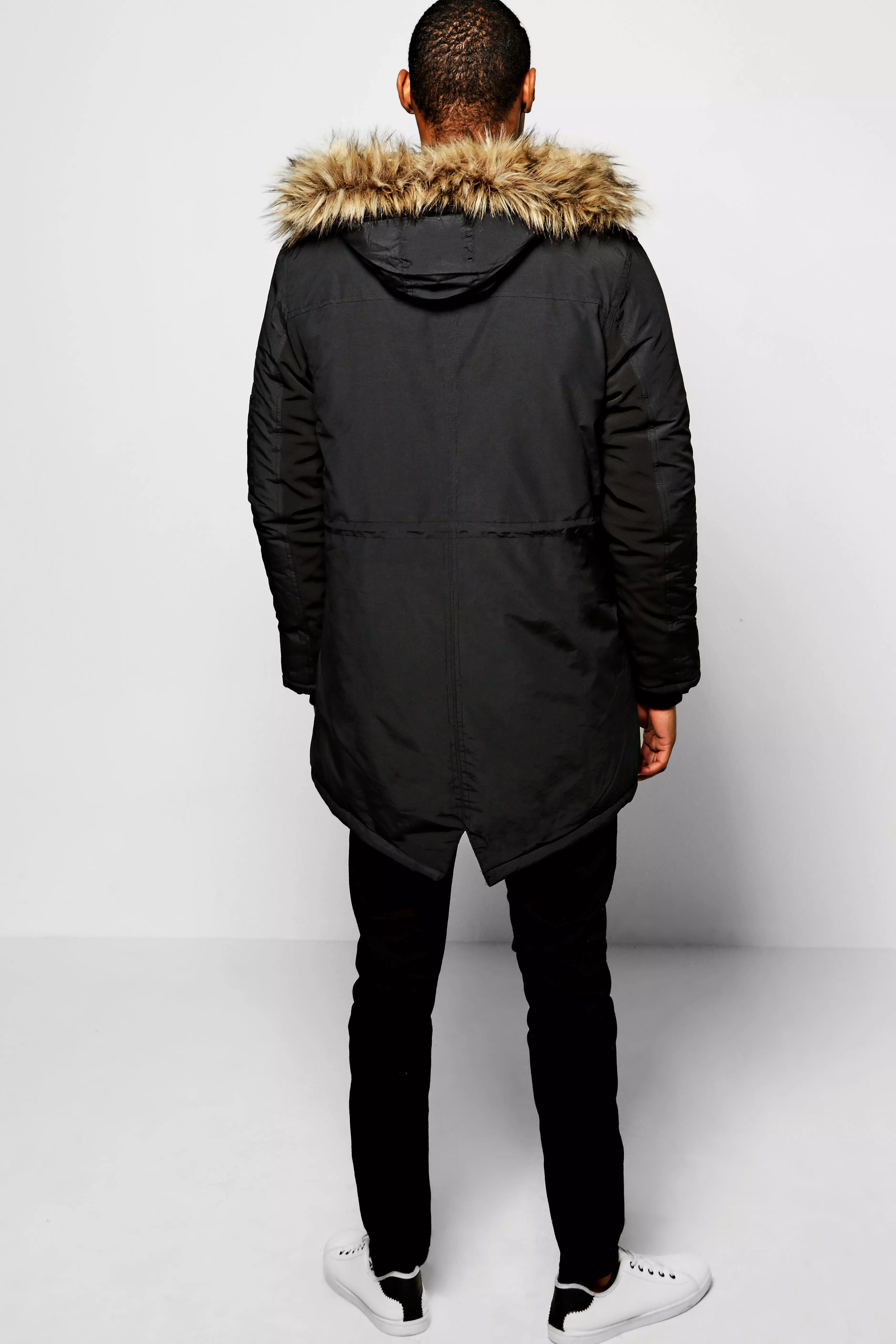Multi Parka With Fishtail And Faux Fur Hood alternative image
