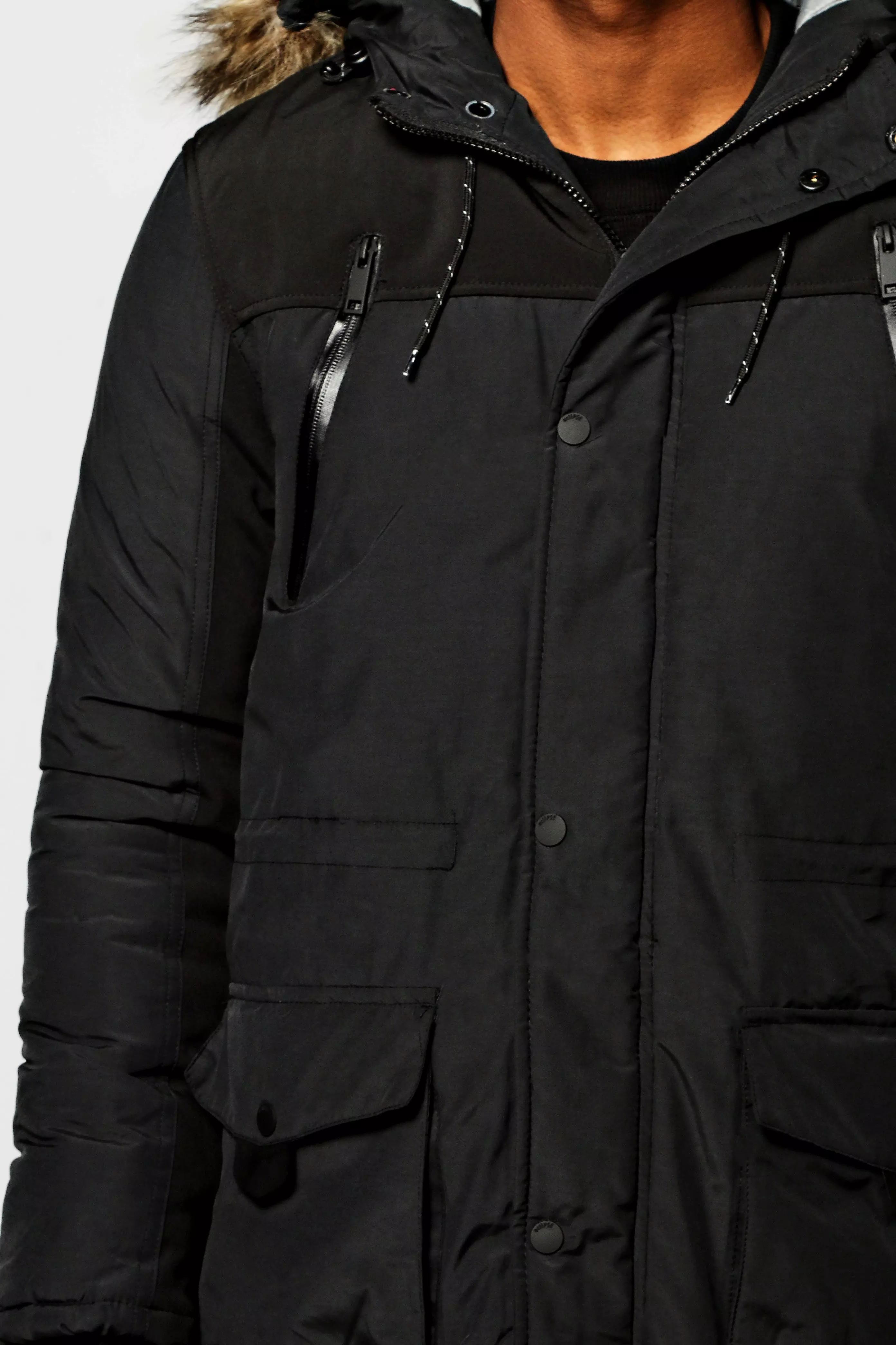 Multi Parka With Fishtail And Faux Fur Hood alternative image