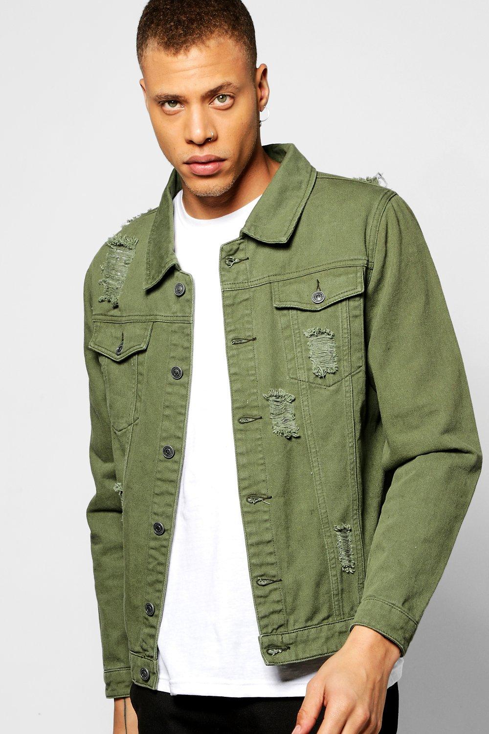 khaki green denim jacket