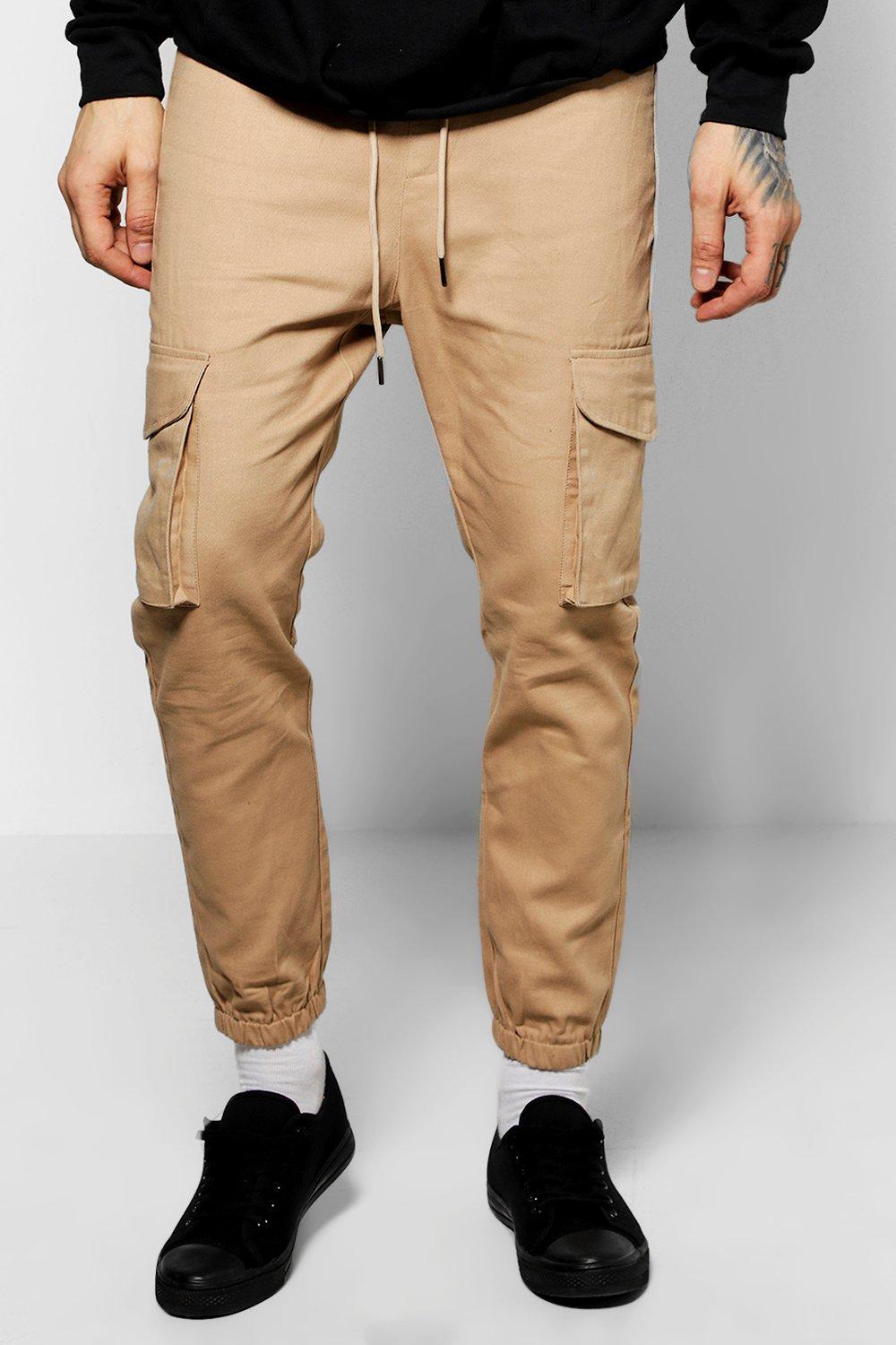 skinny khaki cargo pants mens