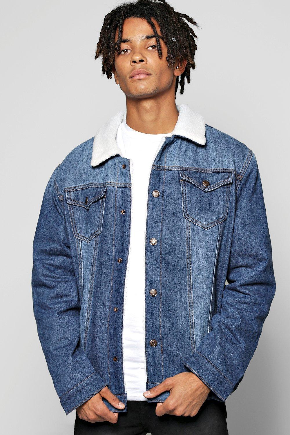 Oversized Fully Borg Lined Denim Jacket 