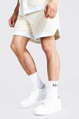 Cream Short Length Towelling Basketball Shorts