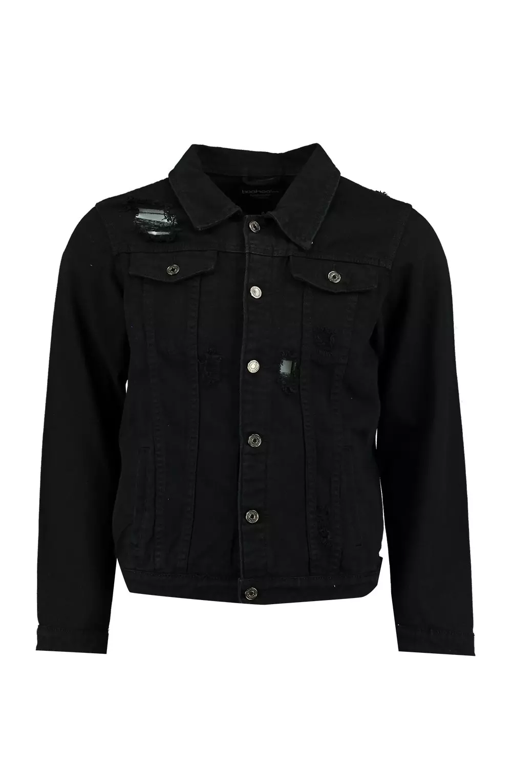 Veste en denim anthracite effet usé autre image