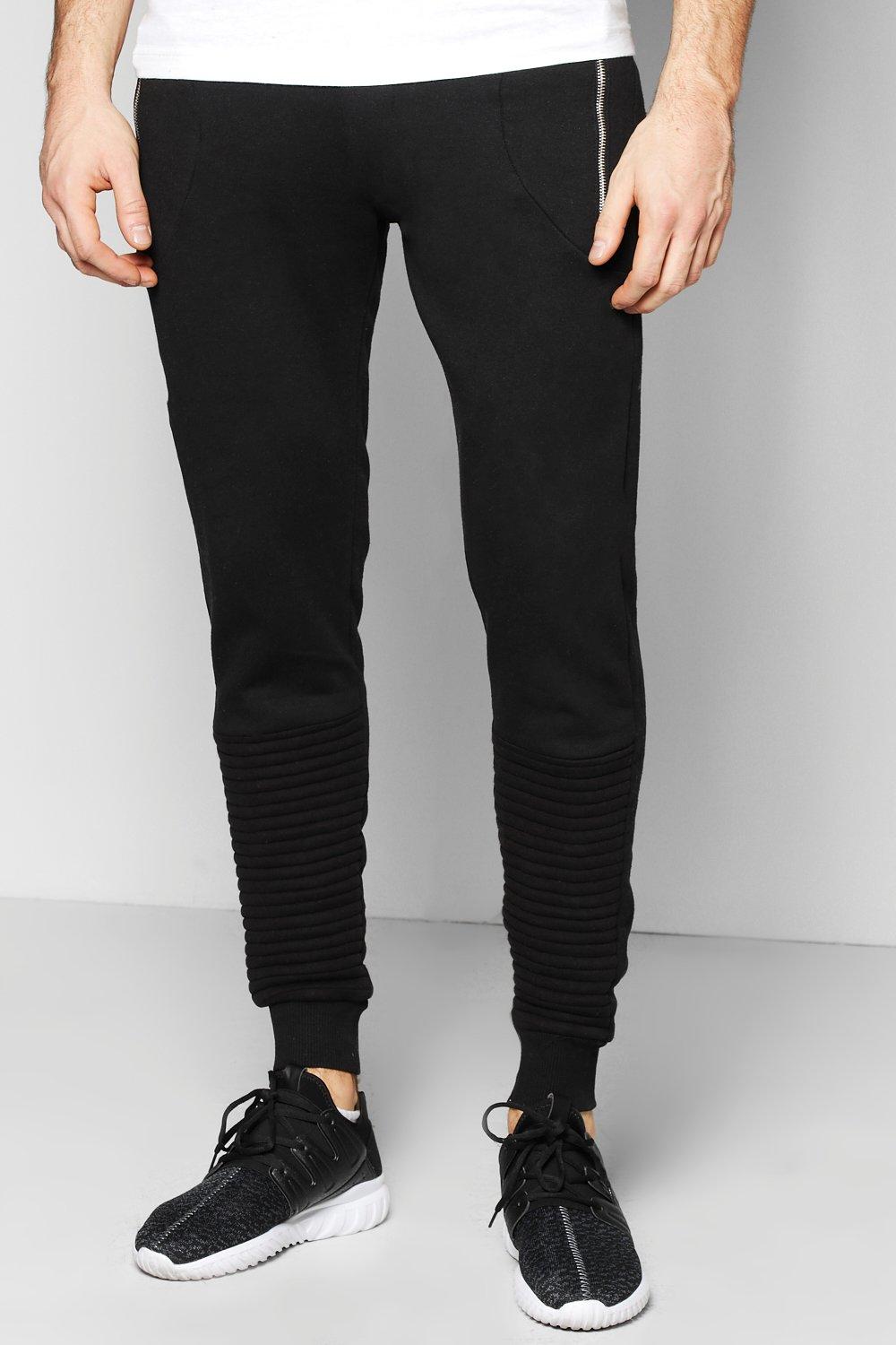black joggers with zip pockets