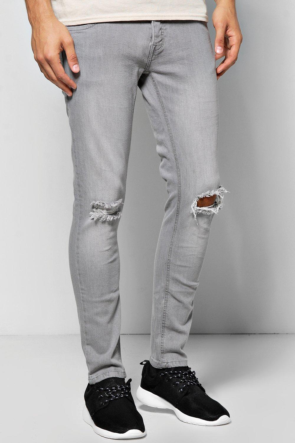 grey distressed jeans