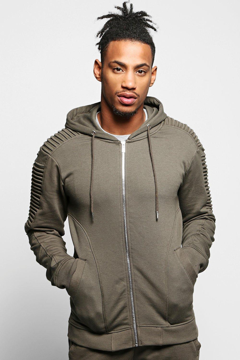 khaki zip up hoodie