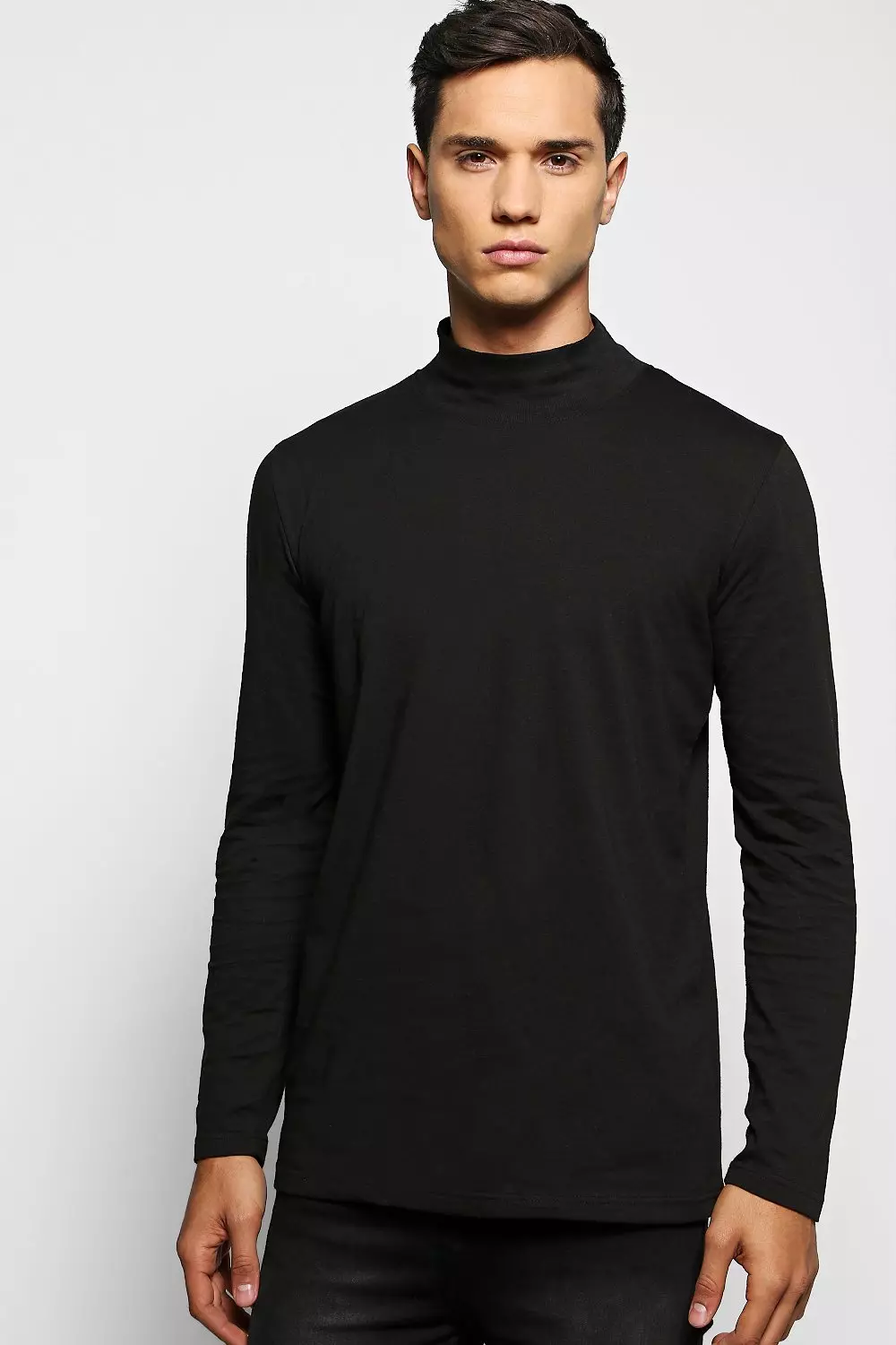 Seamless Mock Neck Long Sleeve | Black – Khy