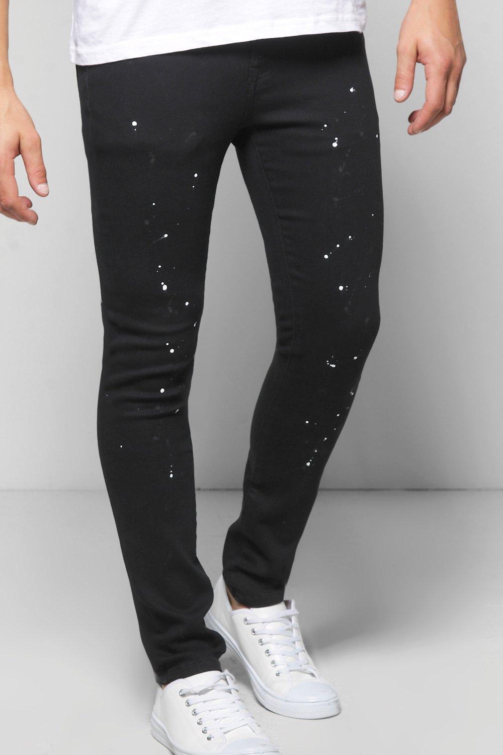 black paint splat jeans
